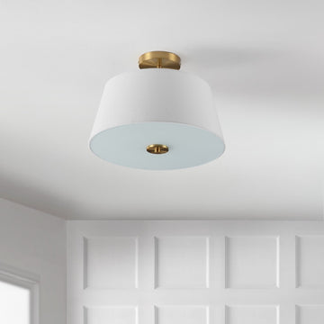 Isabella 15" Modern Midcentury Iron LED Semi Flush Mount - JONATHAN Y